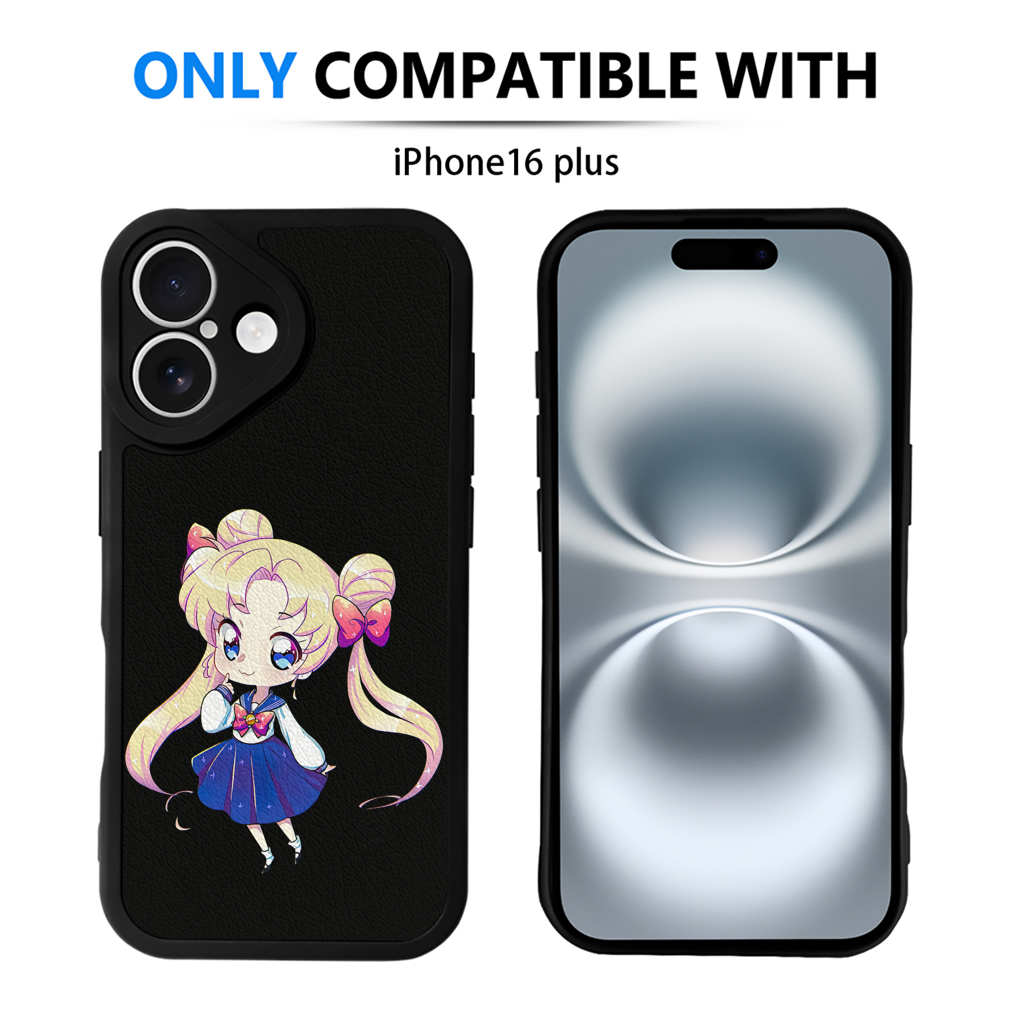 （画像用） 美少女戦士セーラームーン 月野 うさぎ つきの うさぎ Sailor Moon Tsukino Usagi 【iPhone 16シリーズ対応】シリコンスマホケース（レザー調） 材質：シリコン